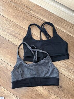 lululemon athletica Black & Heather Gray Strappy Sports Bra Duo